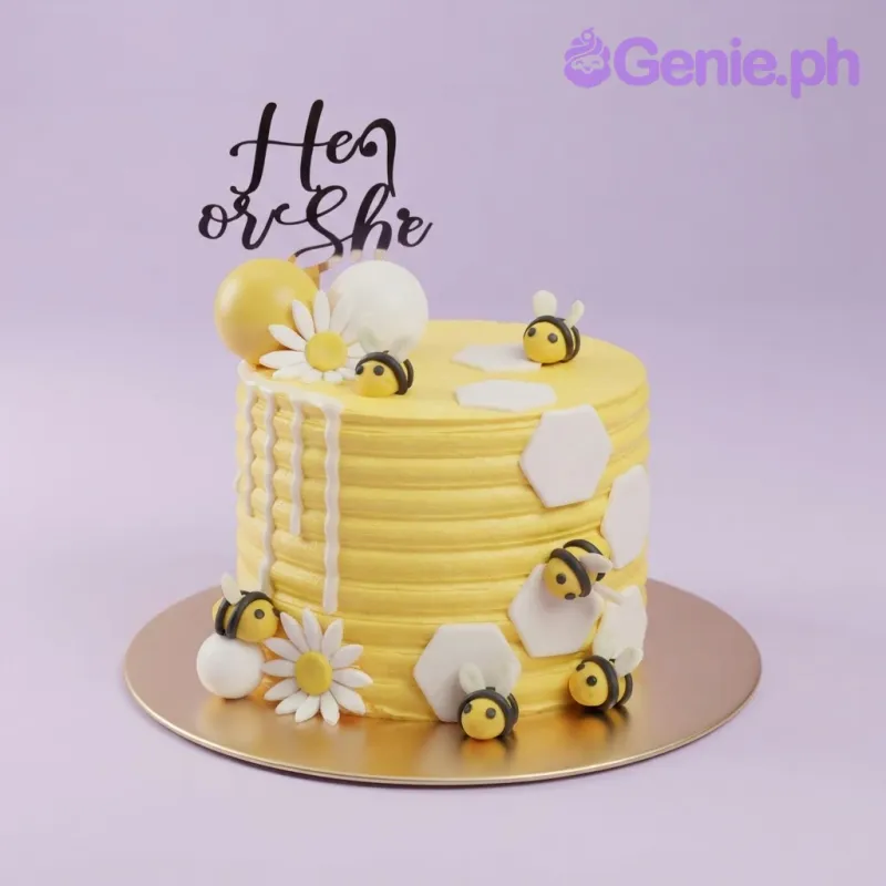 Gender Reveal Bee Yellow Cakes Cake Design