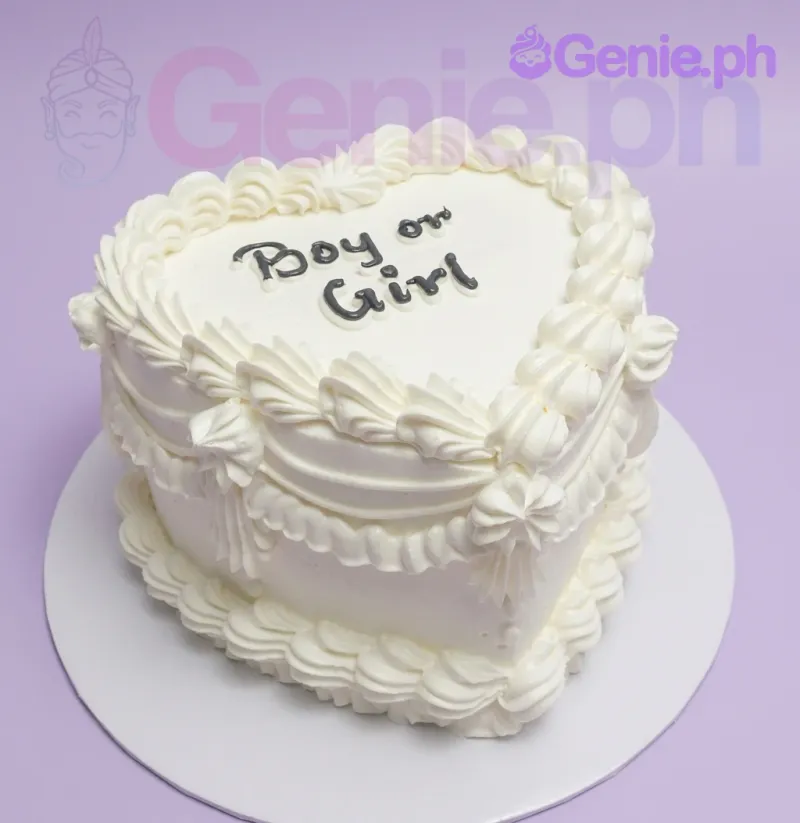 Gender Reveal Heart Cake