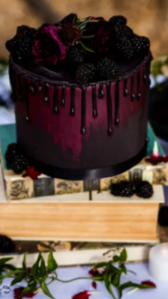Gothic Red Books Cake Design