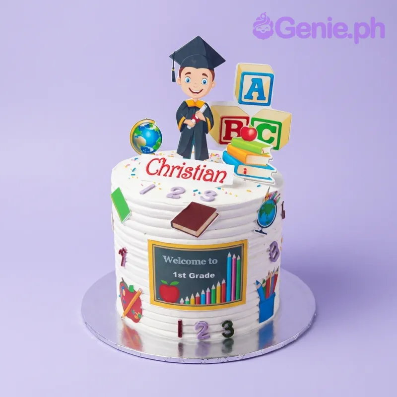 Graduation School Books Cake Design