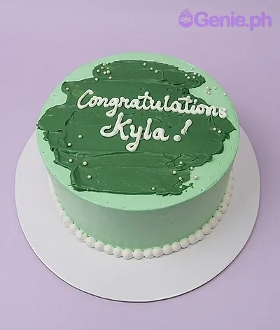 Green Congratulations Cake
