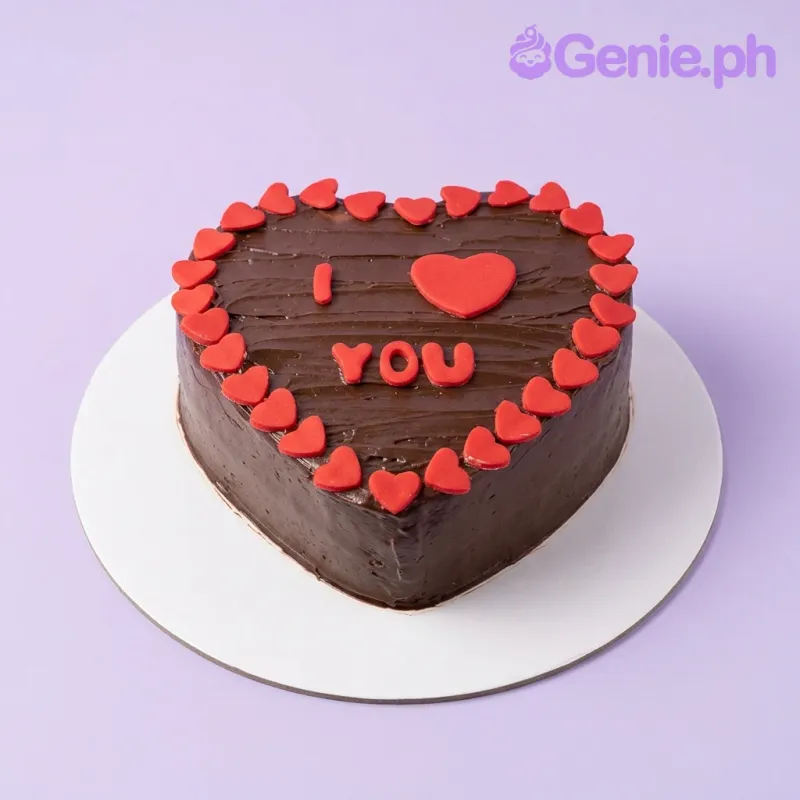 Heart Chocolate Valentines Cake Design