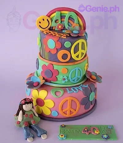 Hippie Peace Love Cake Design