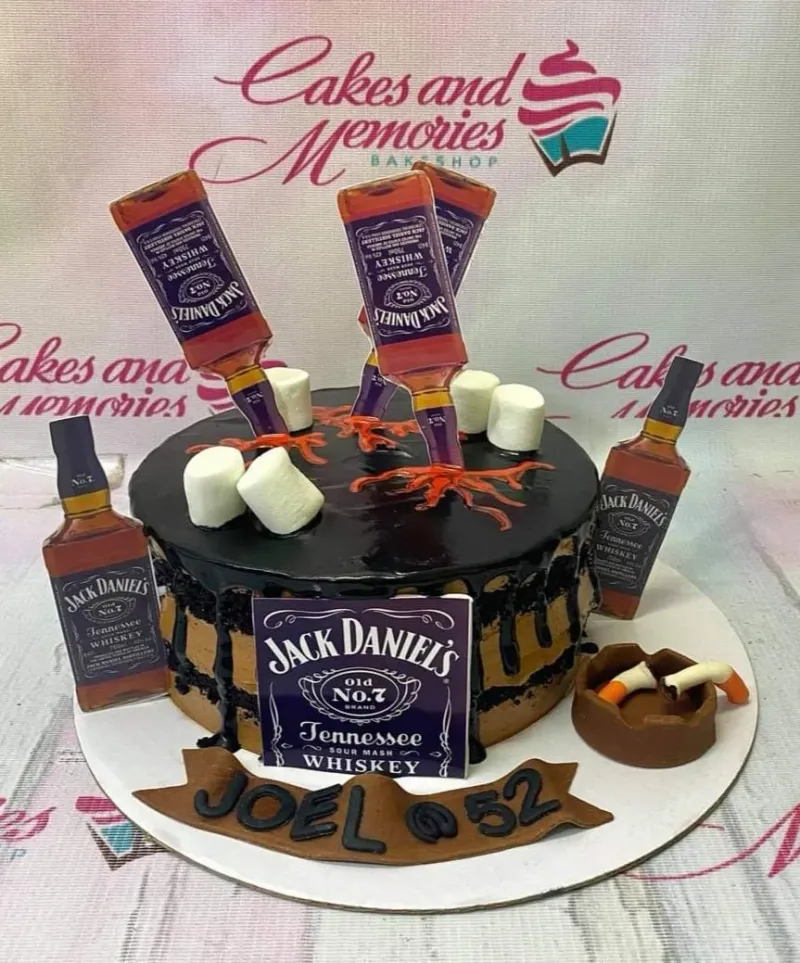 Jack Daniel's Whiskey Fifty Cake Design