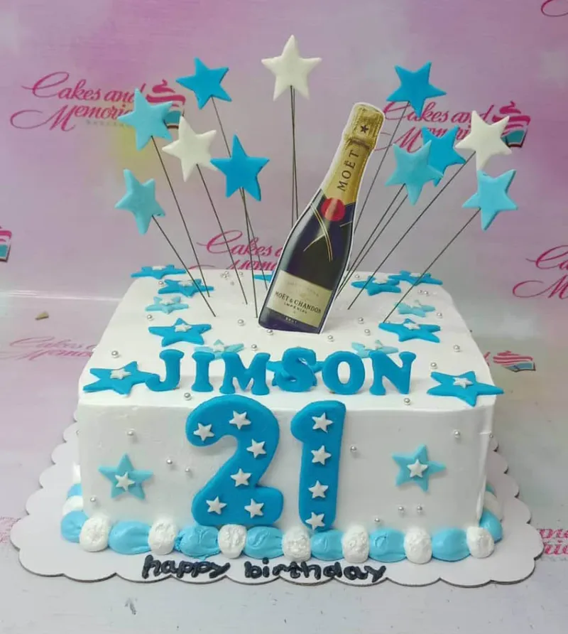 Jimson 21st Birthday Drinks Cake Design