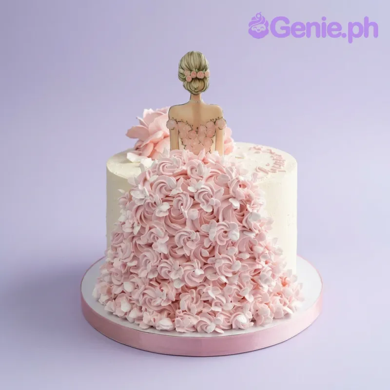 Lady Dress Rosettes Cake Design