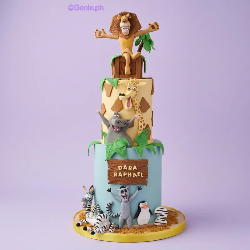 Madagascar Movie Cake Design