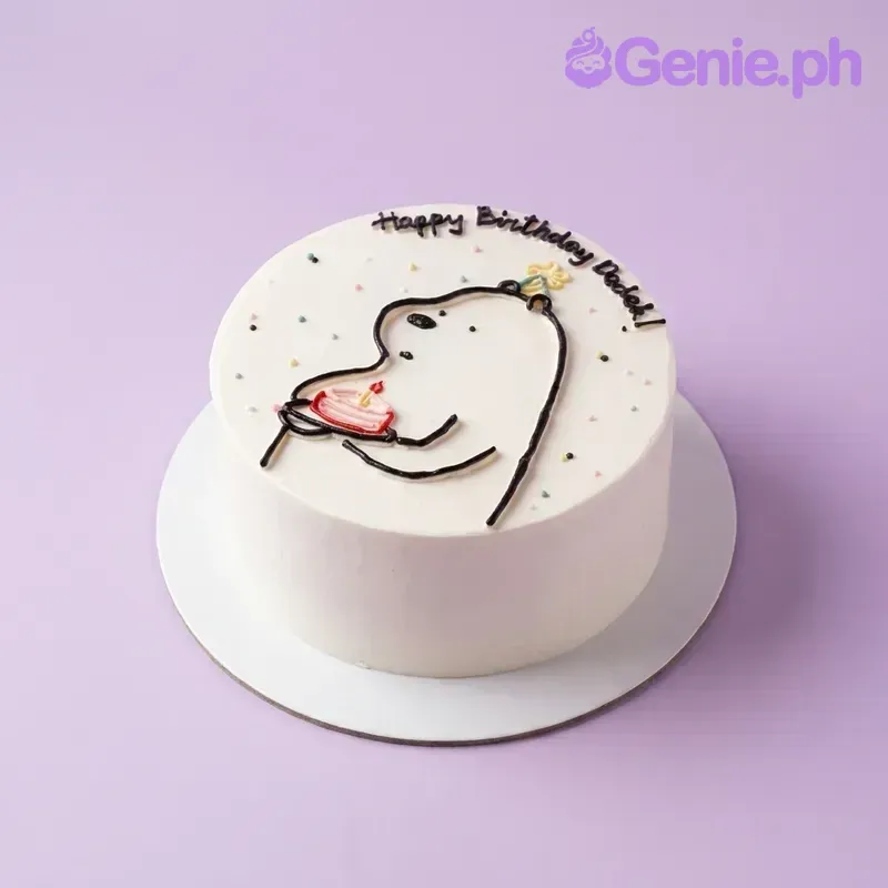 Minimalist Bear Doodle Cake Design