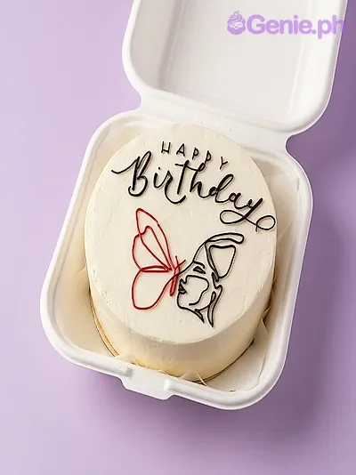 Minimalist Line Art Cake