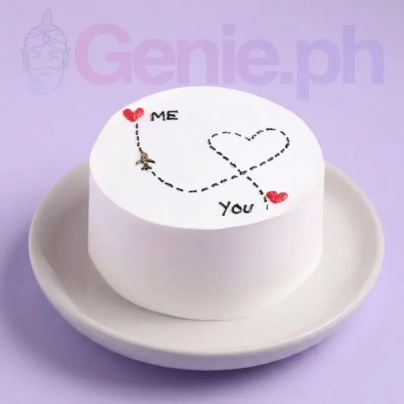 Minimalist Relationship Doodle Cake Design