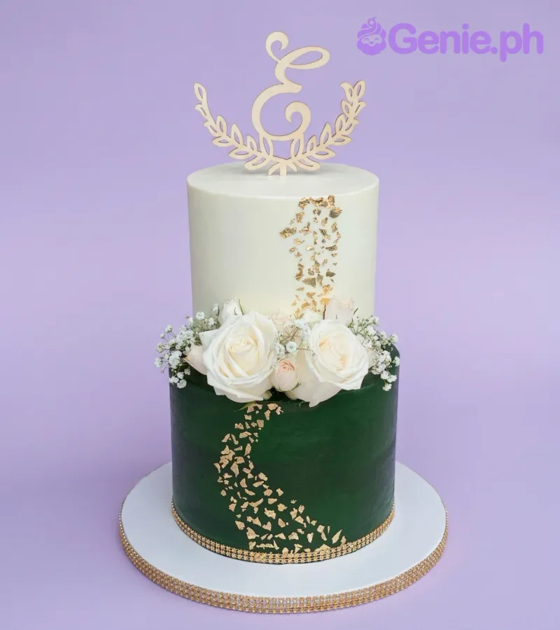 Monogram Floral Baby Cake Design