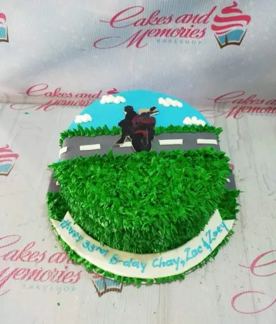 Motorcycle Scenic Cake
