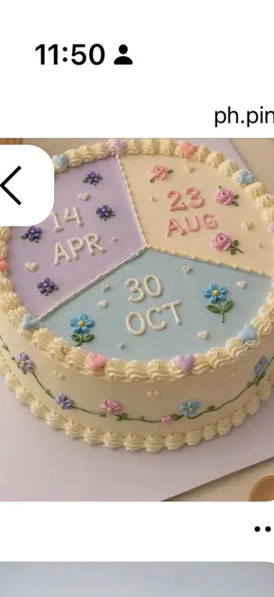 Pale yellow 1-tier cake with soft multicolored icing, piped pink roses, and blue and purple blossoms Pale yellow 1-tier cake with soft multicolored icing, piped pink roses, and blue and purple blossoms