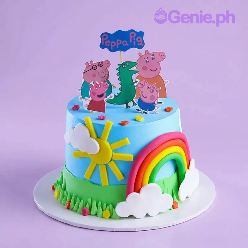 Peppa Pig Rainbow Cake Design