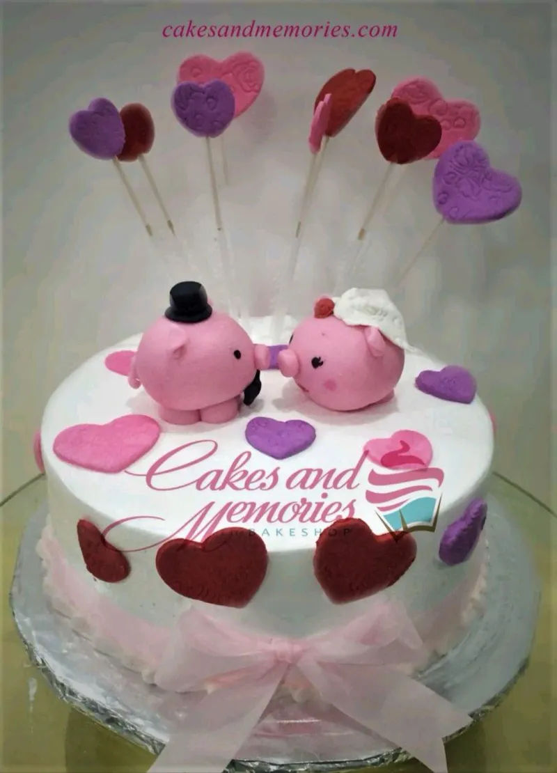 Pig Wedding Bride Cake Design
