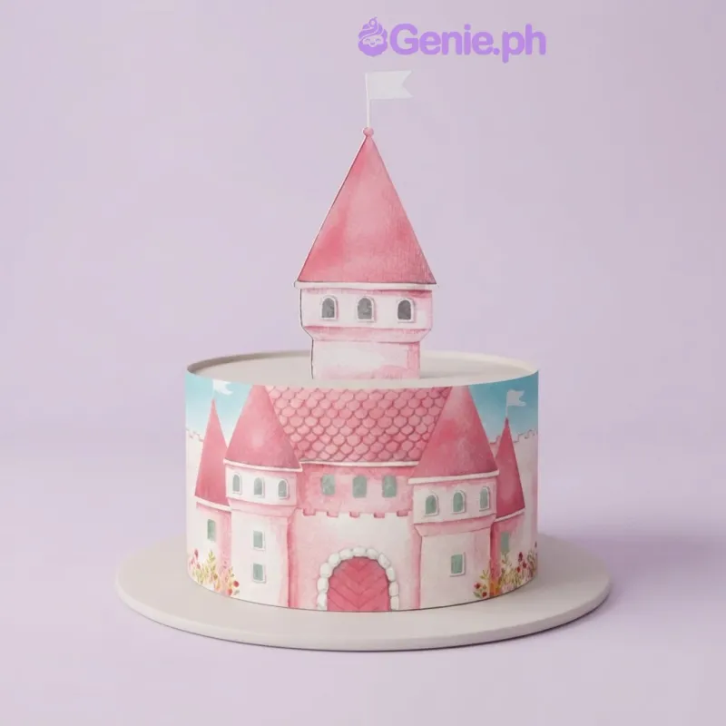 Pink Castle Princess Cake Design
