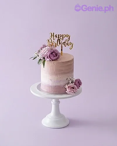 Pink Floral Purple Cakes Cake Design
