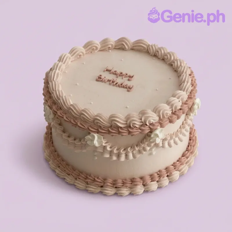 Pink Minimalist Vintage Cake Design