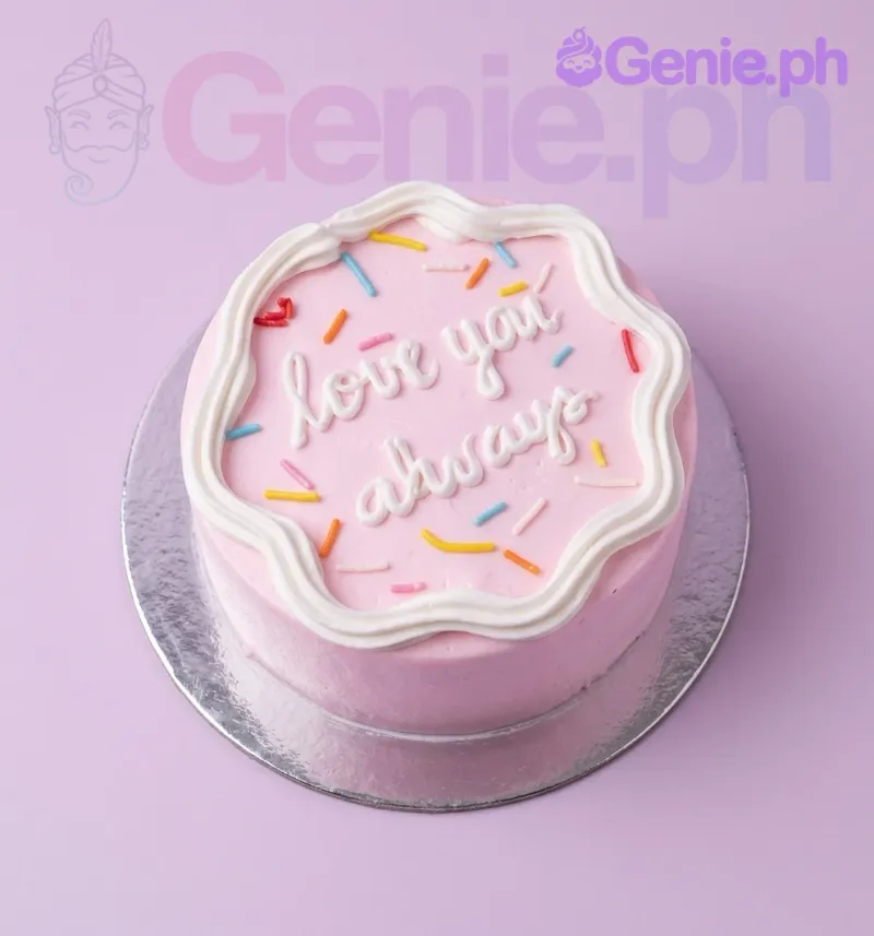 Pink Minimalist Valentines Cake Design