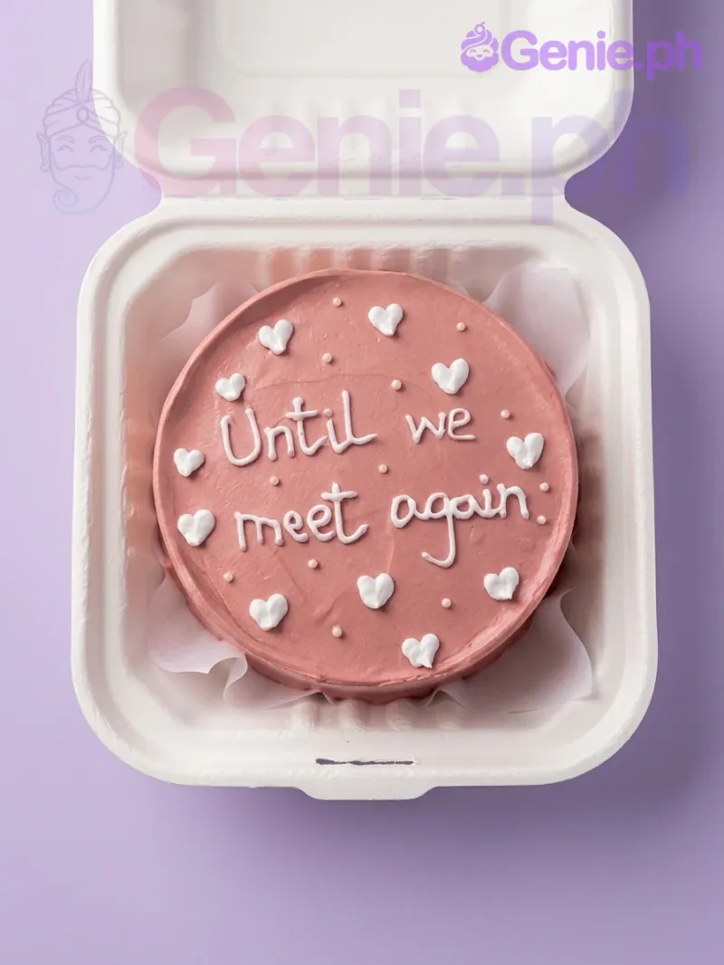 Pink Minimalist Farewell Cake Design