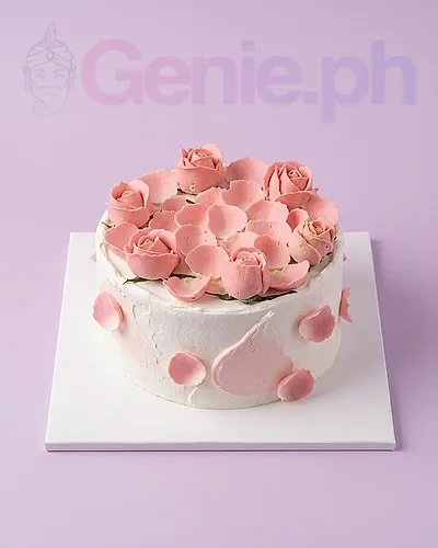 Pink Rose Minimalist Cake