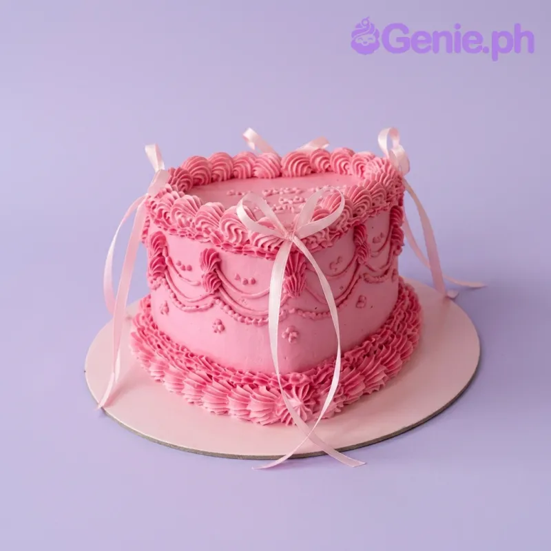 Pink Vintage Heart Cake