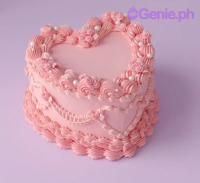 Pink Vintage Heart Cake