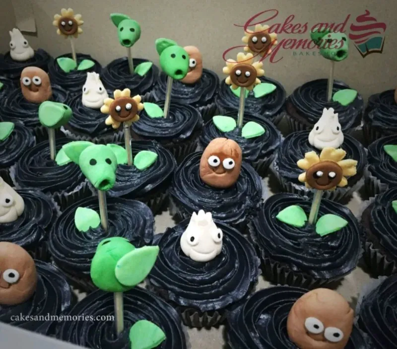Plants Vs Zombies PVZ Cupcakes Design