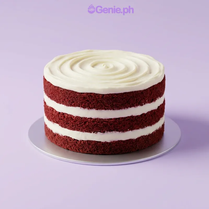 Red velvet cake with a plush character toy topper and a candle Red velvet cake with a plush character toy topper and a candle