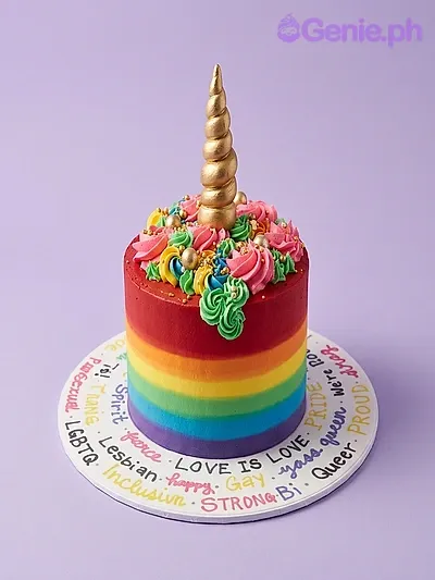 Pride Rainbow Unicorn Cake Design