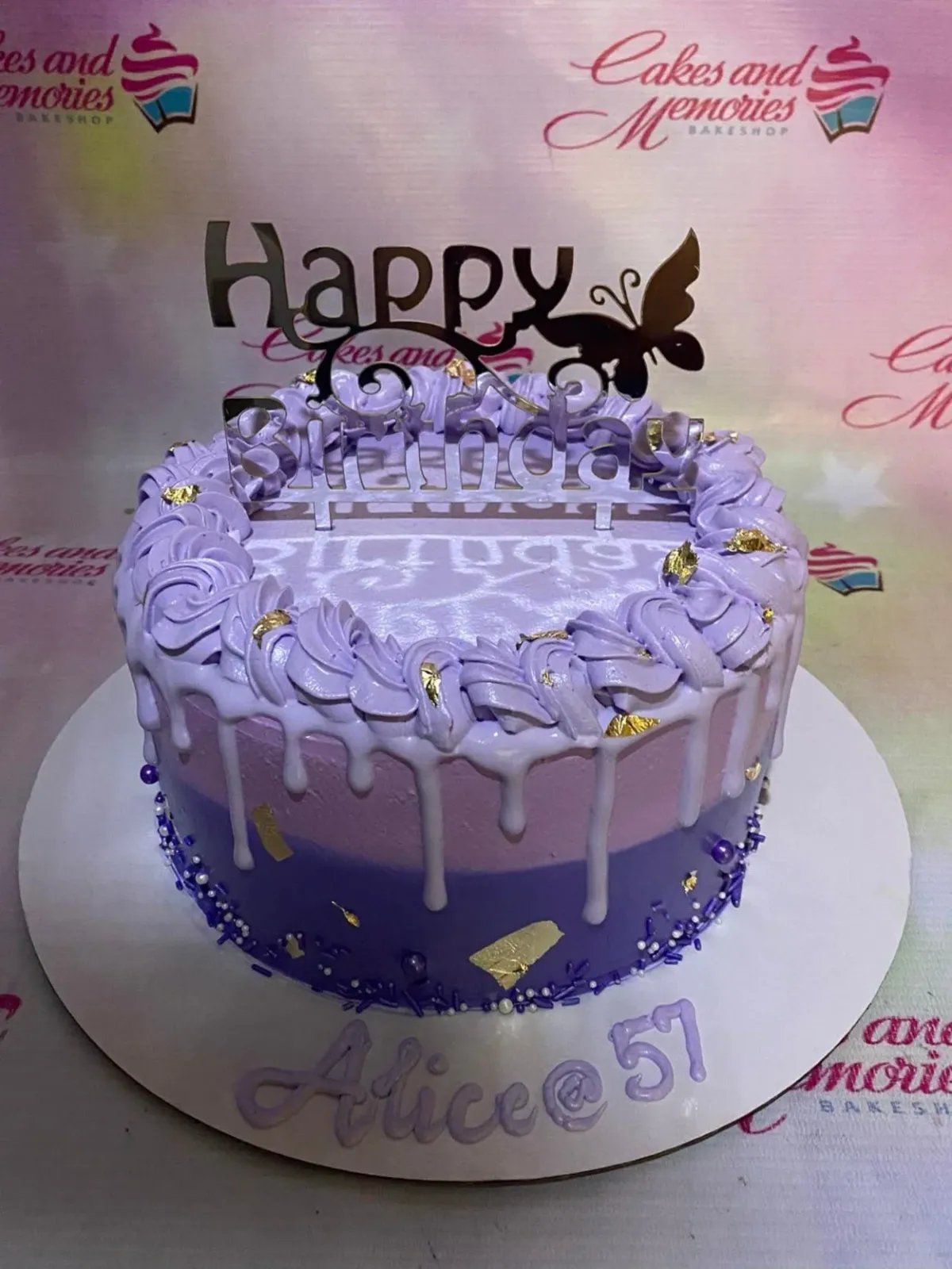 Purple Butterfly Alice Cake Design