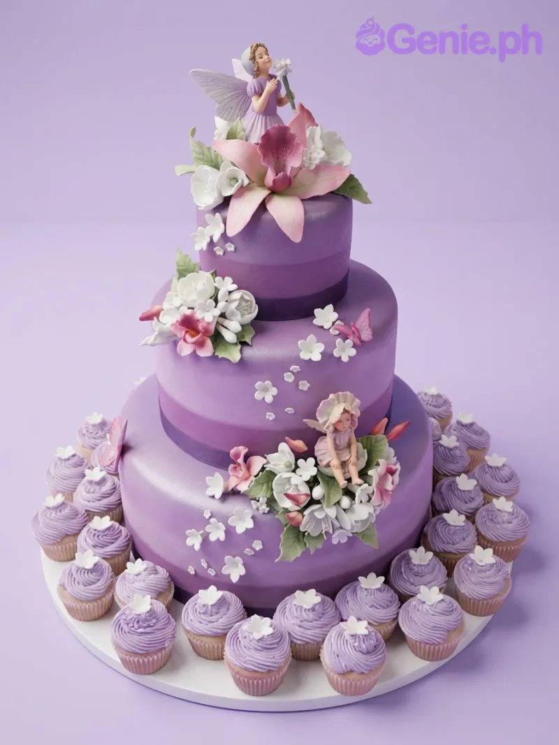 Purple Fairy Garden Cake