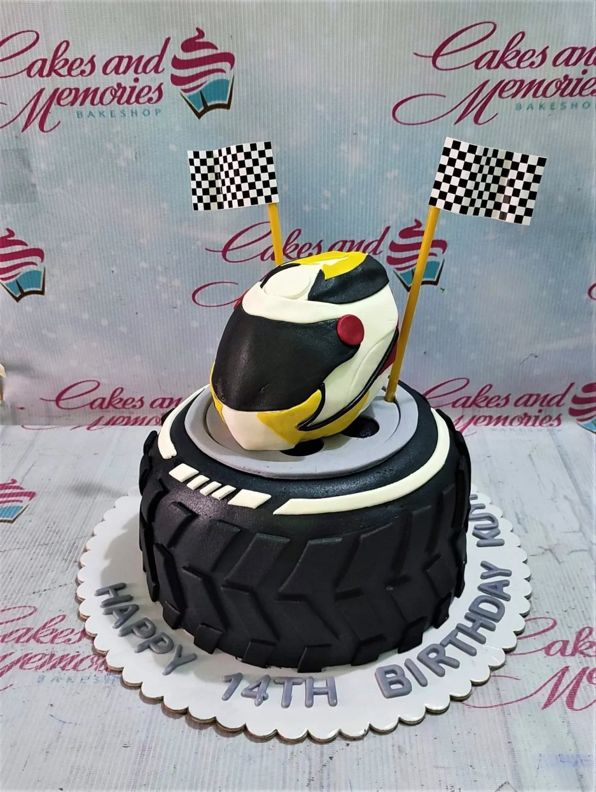 Racing Tire Motorcycle Cake Design