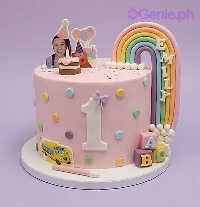 Rainbow 1st Birthday Cake