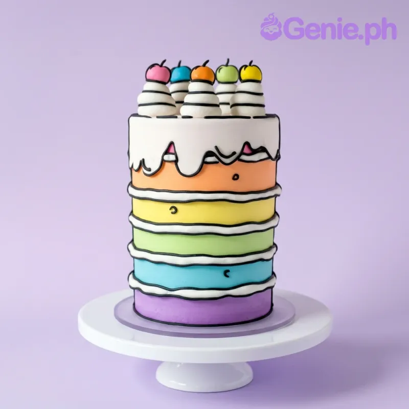 Rainbow Cartoon Cake