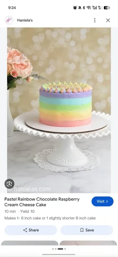 Pastel pink 1-tier cake with smooth soft icing, a rainbow theme, and a piped pastel rosette top border Pastel pink 1-tier cake with smooth soft icing, a rainbow theme, and a piped pastel rosette top border