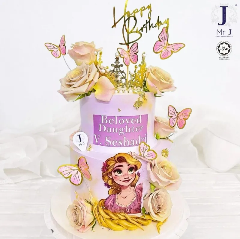 Rapunzel Birthday Cake