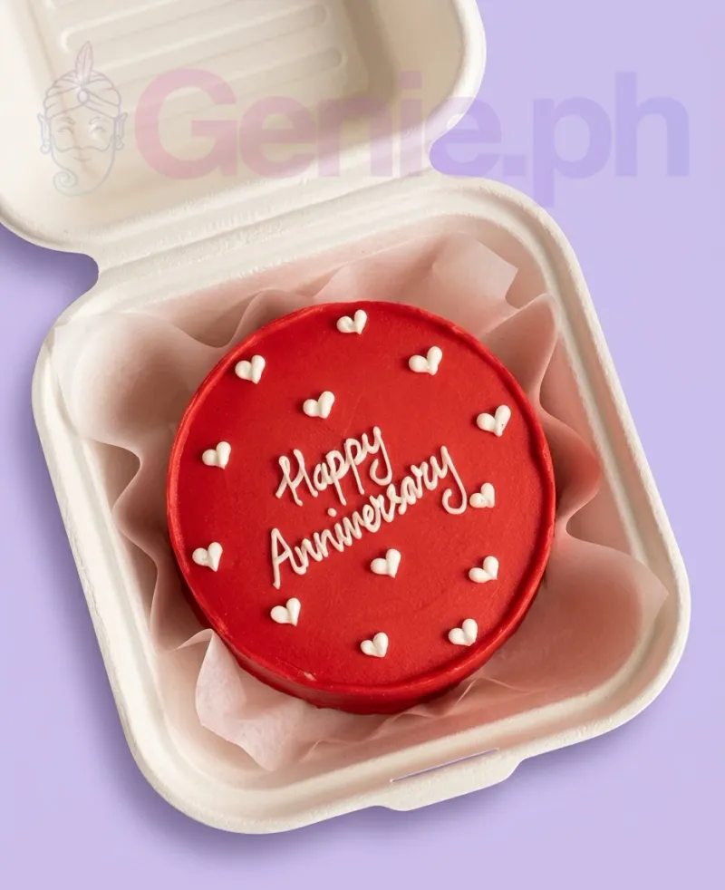 Red Anniversary Bento Cake