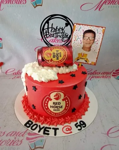 Red Horse Beer Drinks Cake Design