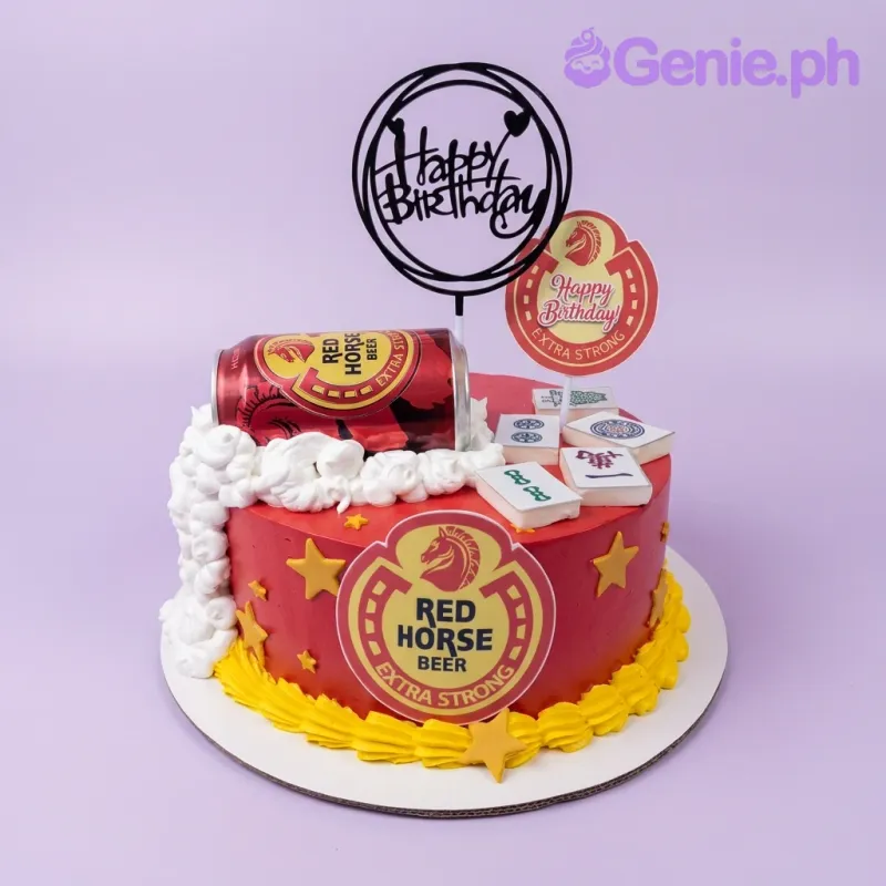 Red Horse Mahjong Cake