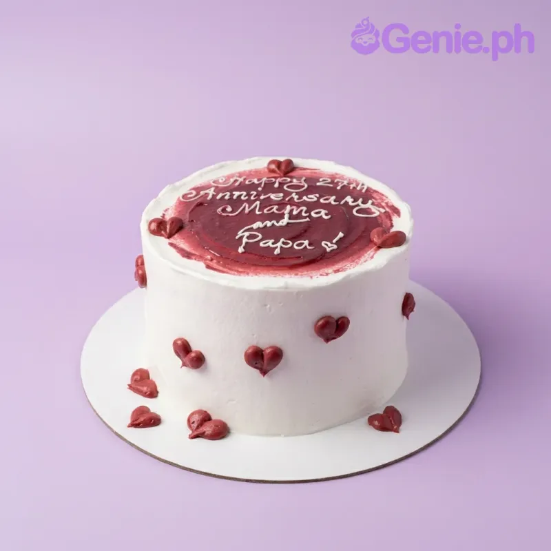 Red Minimalist Valentines Cake Design