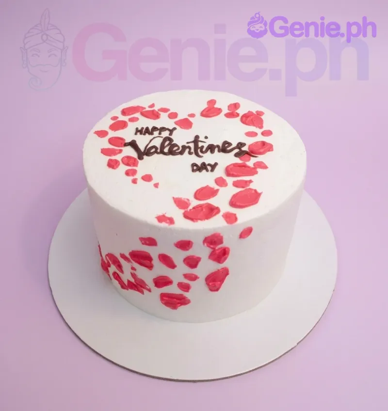 Red Minimalist Valentines Cake Design