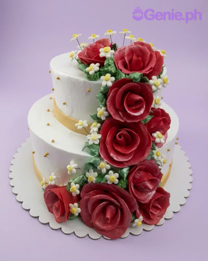 Red Rose Floral Debut Cake Design