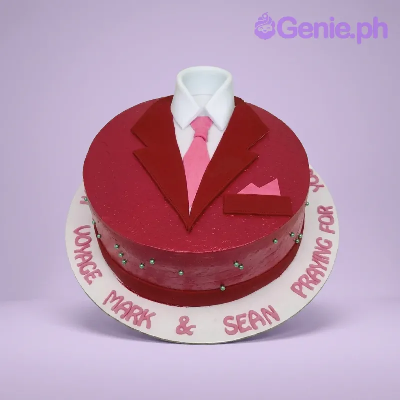 Red Tuxedo Suit Cake Design