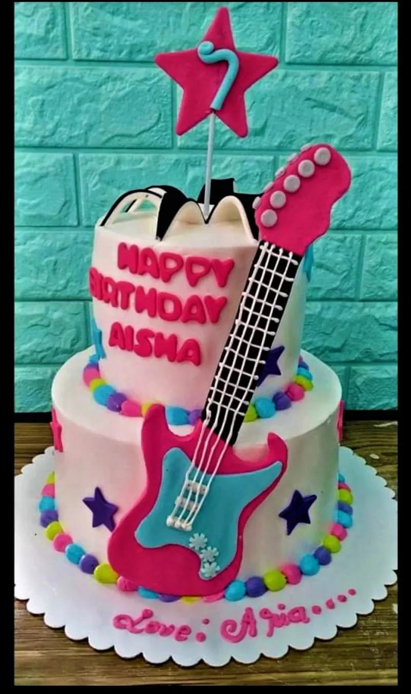 Rockstar Guitar Music Cake Design