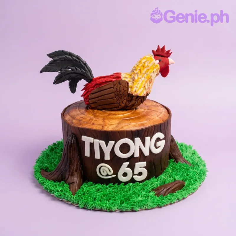 Rooster Tree Stump Cake