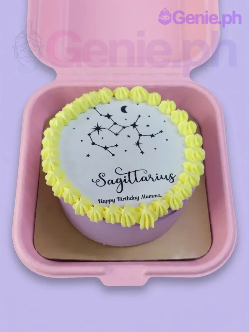 Sagittarius Zodiac Rosettes Cake Design