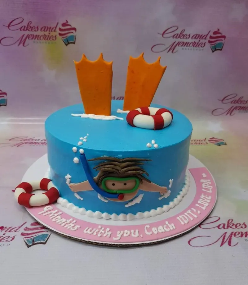 Scuba Diving Beach Cake Design