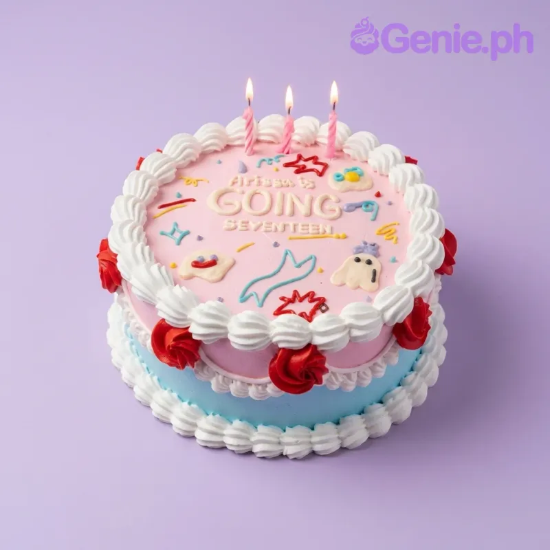 Seventeen Kpop Minimalist Cake Design
