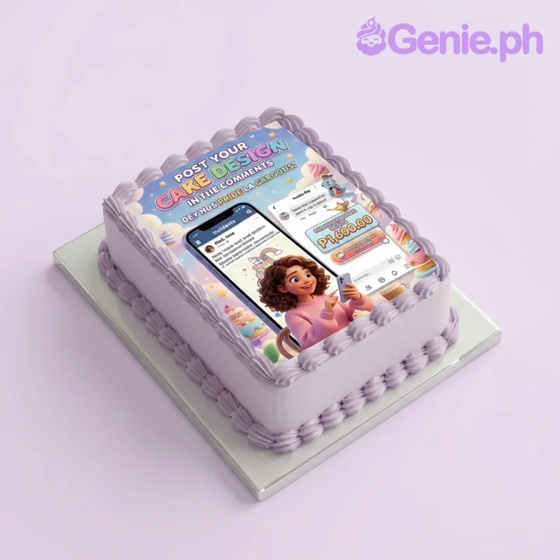 Social Media Tiktok Cake Design